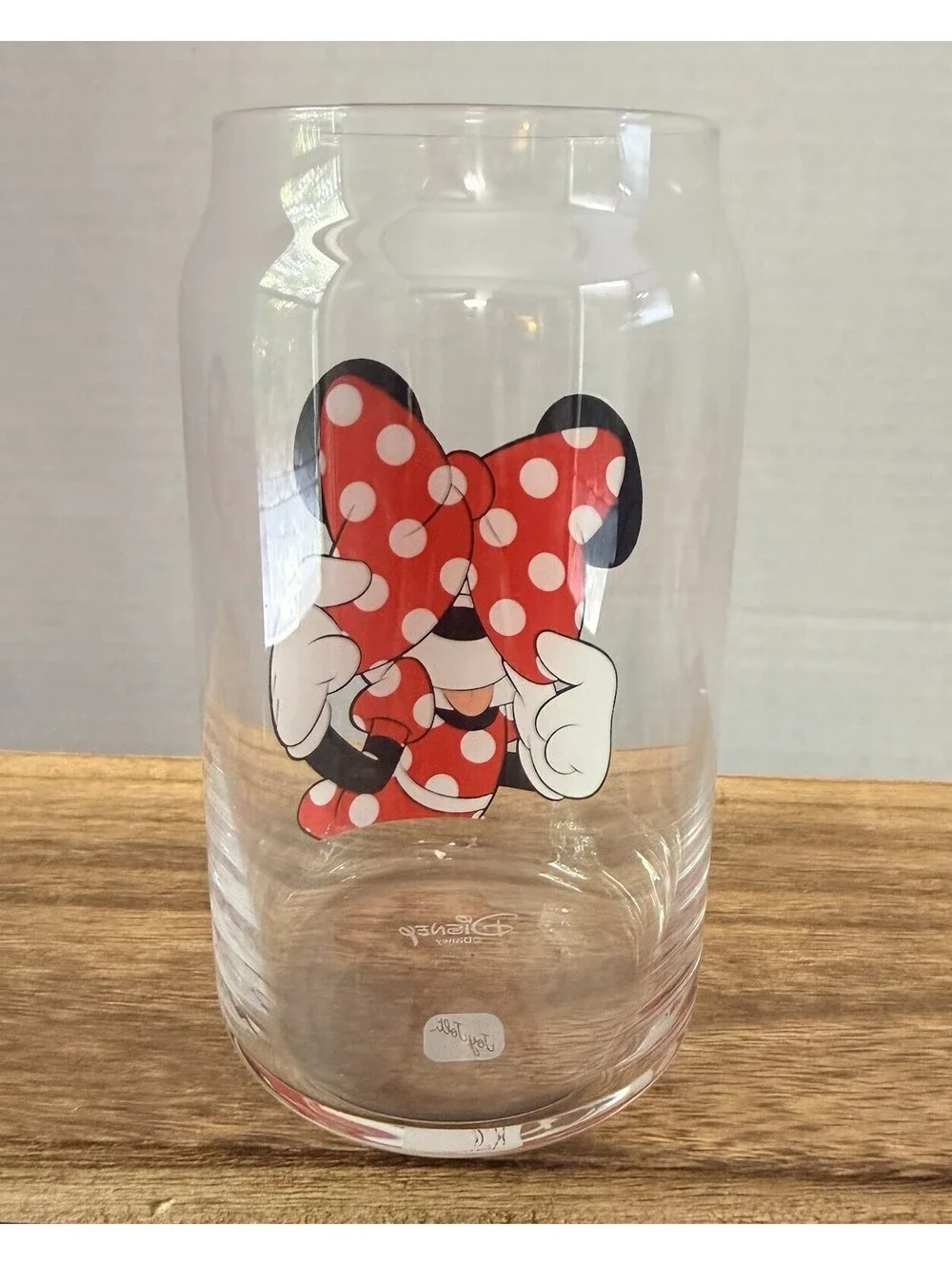 JoyJolt Disney Minnie Mouse Peek A Boo 16 oz Can Glass Tumbler Drinking Glass